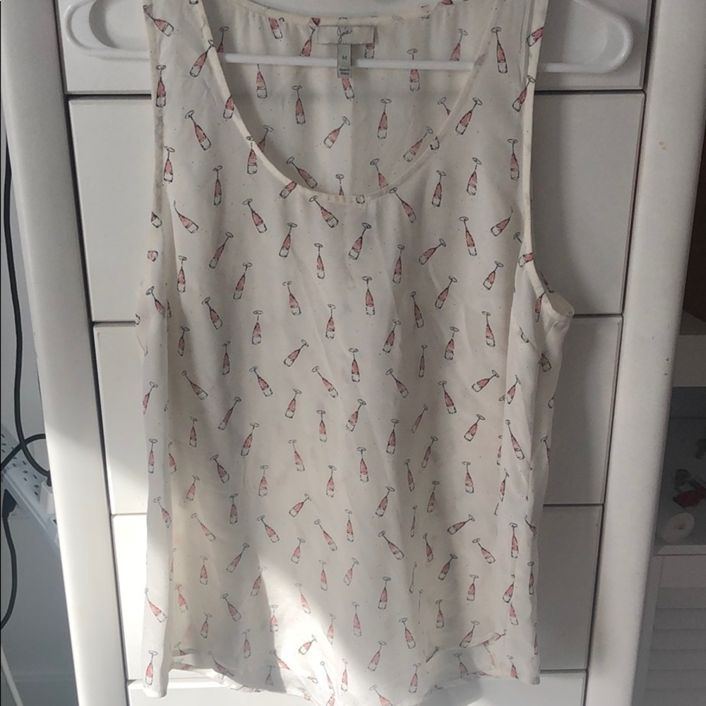 joie silk tank with rosé glasses